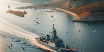 War ship in Black Sea