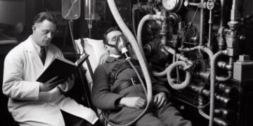 A man in iron lung