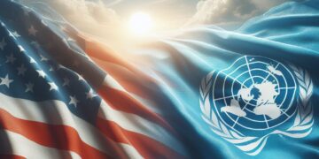 US and UN ceasefire flag