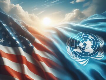 US and UN ceasefire flag